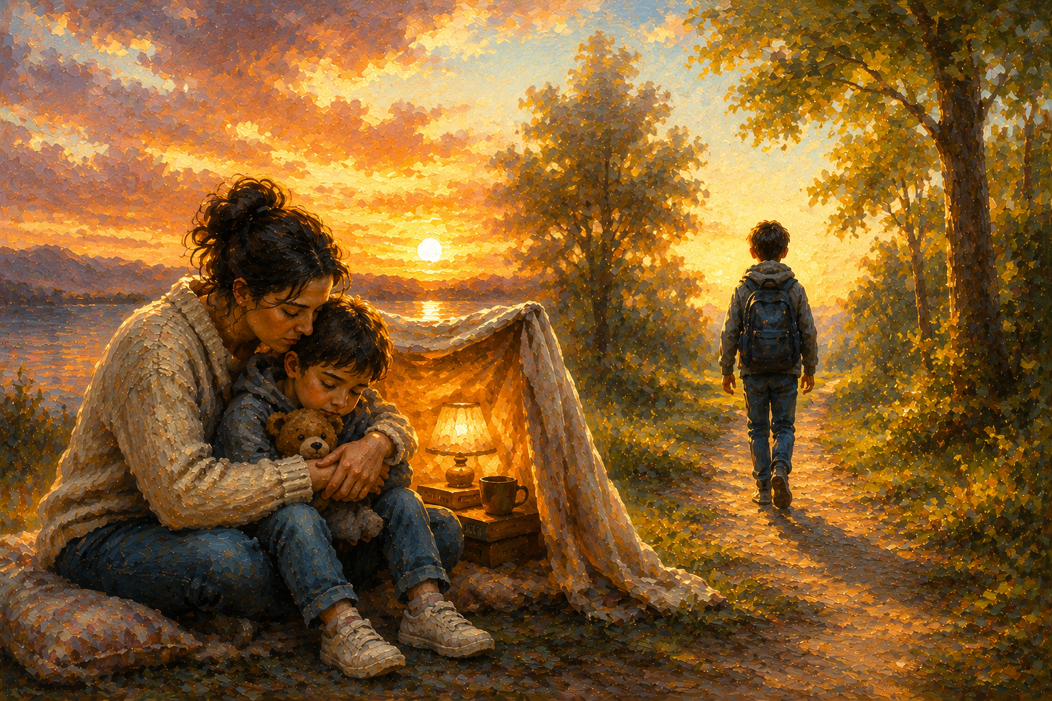 Family picnic sunset scene | InsideTheMind