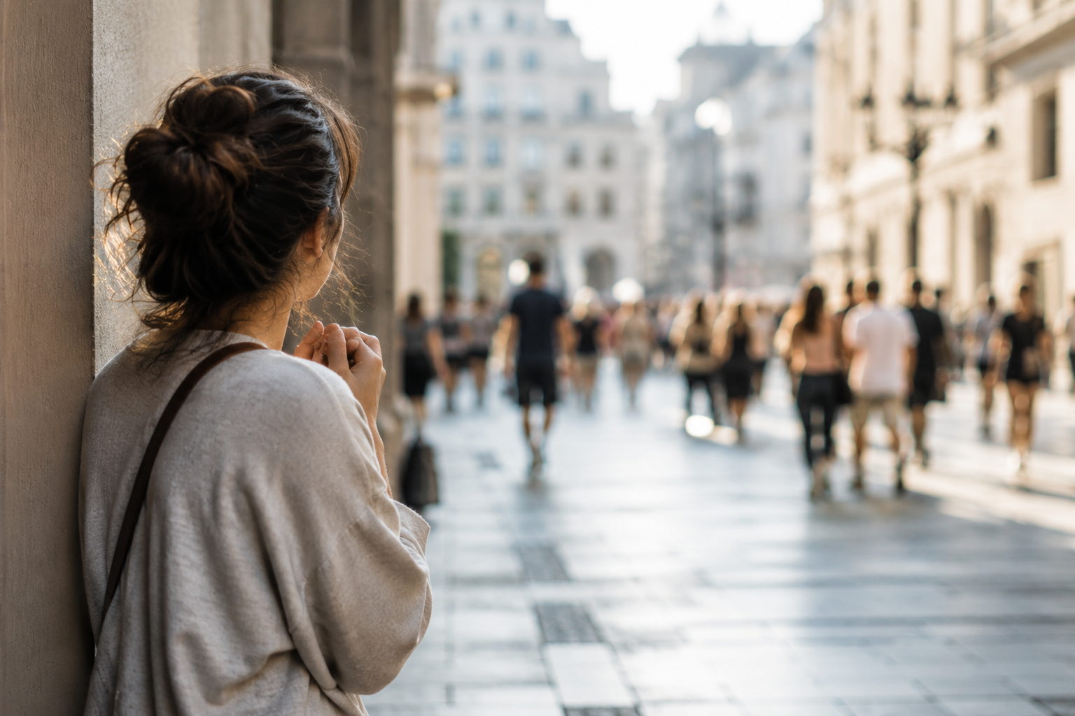 Woman walking European street | InsideTheMind